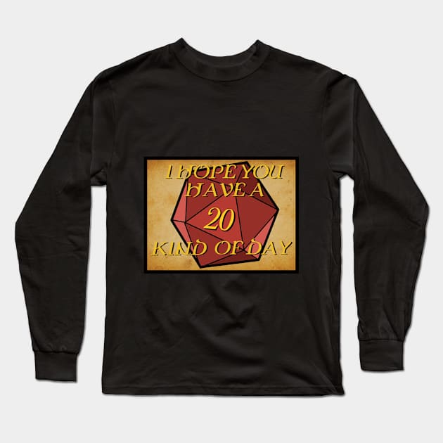 Dungeons & Dragons Nat 20 Long Sleeve T-Shirt by JennLeeArt